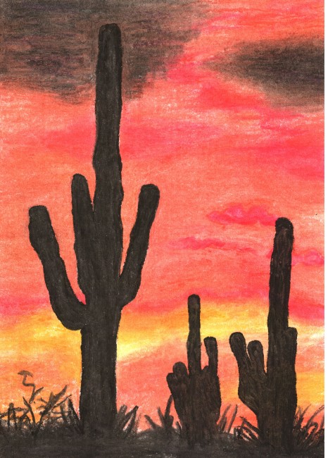 Paige cactus oil pastel